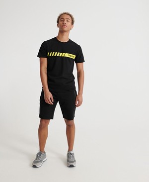 Superdry Core Logo Sport Stripe Férfi Pólók Fekete | TRMEG2610